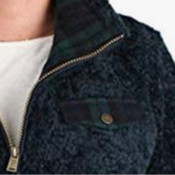 Pendleton Women's Navy Sherpa Jacket Plaid Trim Detail Size L - Picture 2 of 16